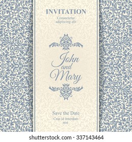 Vintage invitation card template.