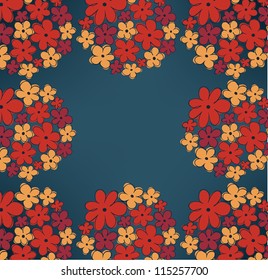 Vintage invitation card. Template floral frame design for card. Can be used for packaging, invitations, Valentine's Day decoration, bag template, print for packets, cups
