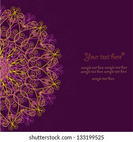 Vintage invitation card. Template frame design for card.