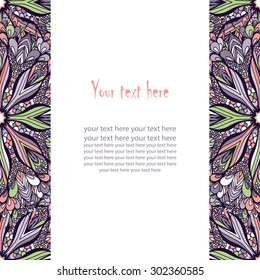 Vintage invitation card. Template frame design for card. V