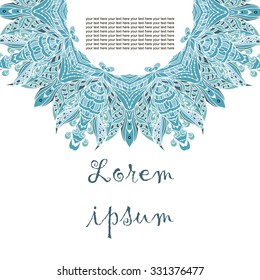 Vintage invitation card. Template frame design for card. Vintage Lace Doily. Can be used for packaging, invitations, Valentine's Day decoration, bag template, print for packet, cup.
