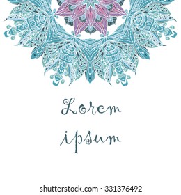 Vintage invitation card. Template frame design for card. Vintage Lace Doily. Can be used for packaging, invitations, Valentine's Day decoration, bag template, print for packet, cup.