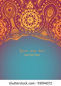 Vintage invitation card. Template frame design for card. Vintage Lace Doily