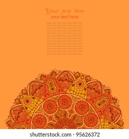 Vintage invitation card. Template frame design for card. Vintage Lace Doily.Can be used for packaging,invitations, Valentine's Day decoration,bag template, print for packet, cup.