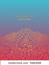 Vintage invitation card. Template frame design for card. Vintage Lace Doily.Can be used for packaging,invitations, Valentine's Day decoration,bag template, print for packet, cup.