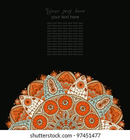 Vintage invitation card. Template frame design for card. Vintage Lace Doily.Can be used for packaging,invitations, Valentine's Day decoration,bag template, print for packet, cup.