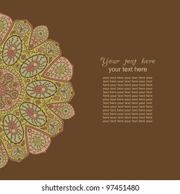 Vintage invitation card. Template frame design for card. Vintage Lace Doily.Can be used for packaging,invitations, Valentine's Day decoration,bag template, print for packet, cup.