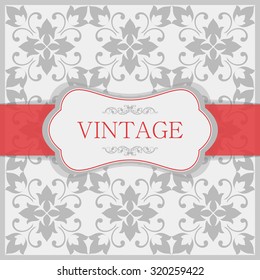 Vintage invitation card with Victorian ornaments