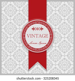 Vintage invitation card with Victorian ornaments