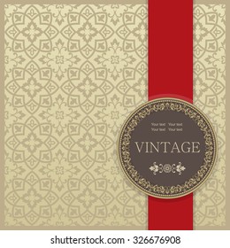 Vintage invitation card with Victorian ornaments