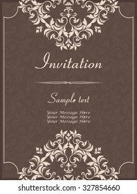 Vintage invitation card with Victorian ornaments