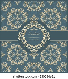 Vintage invitation card with Victorian ornaments