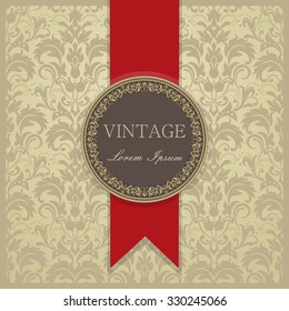 Vintage invitation card with Victorian ornaments