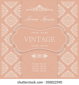 Vintage invitation card with Victorian ornaments