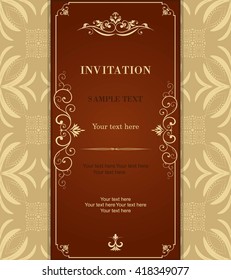 Vintage invitation card with Victorian ornaments