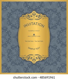 Vintage invitation card with Victorian ornaments