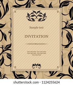 vintage invitation card with victorian pattern