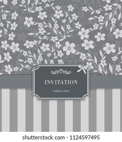 vintage invitation card with victorian pattern