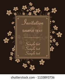 vintage invitation card with victorian pattern