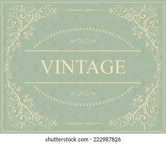vintage invitation card with victorian pattern