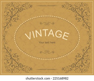 vintage invitation card with victorian pattern 