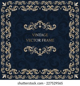 vintage invitation card with Victorian pattern 