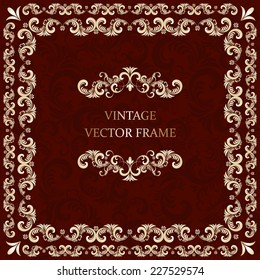 vintage invitation card with Victorian pattern 