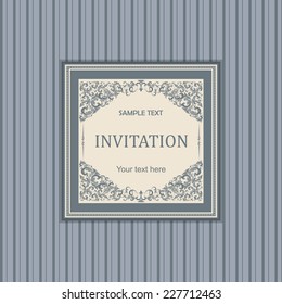 vintage invitation card with Victorian pattern 