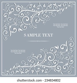 vintage invitation card with victorian pattern 