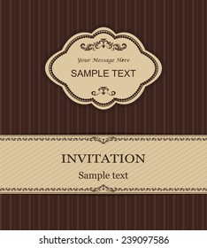 vintage invitation card with Victorian pattern 