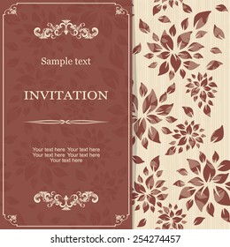 vintage invitation card with victorian pattern