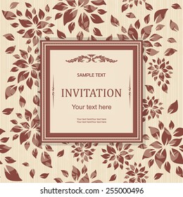 vintage invitation card with victorian pattern