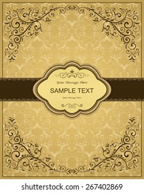 vintage invitation card with victorian pattern