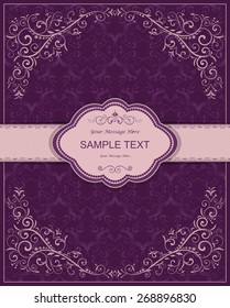 vintage invitation card with victorian pattern