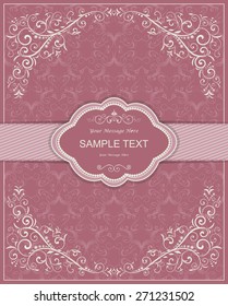 vintage invitation card with victorian pattern