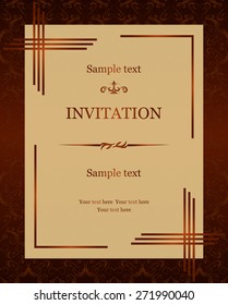 vintage invitation card with victorian pattern