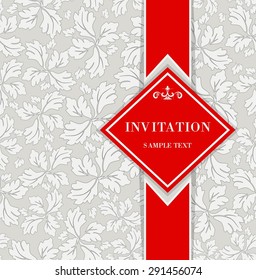 vintage invitation card with victorian pattern