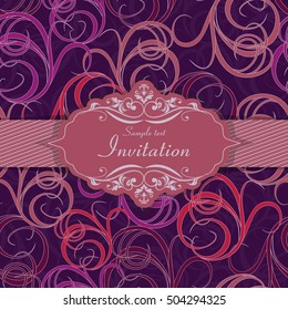 vintage invitation card with victorian pattern 