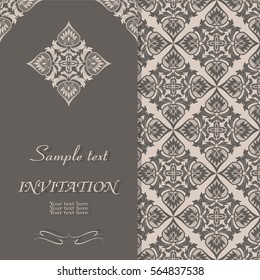 vintage invitation card with victorian pattern