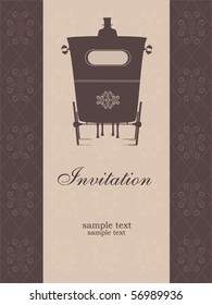 vintage invitation with carriage