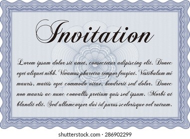 Vintage invitation. Complex design. With complex background. Border, frame.