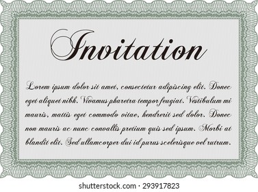 Vintage invitation. Complex design. Vector illustration.Complex background. 