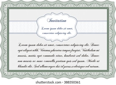 Invitación vintage. Con un fondo lineal complejo. Diseño artístico. Ilustración vectorial. 