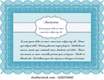 Vintage invitation. With complex linear background. Vector illustration. Excellent complex design. 