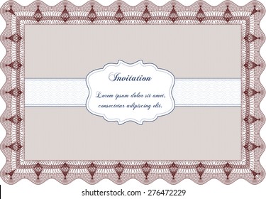 Vintage invitation. Customizable, Easy to edit and change colors.Lovely design. Complex background. 