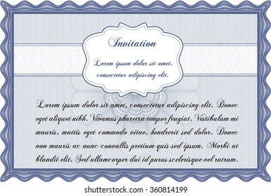 Vintage invitation. Customizable, Easy to edit and change colors.With great quality guilloche pattern. Excellent design. 