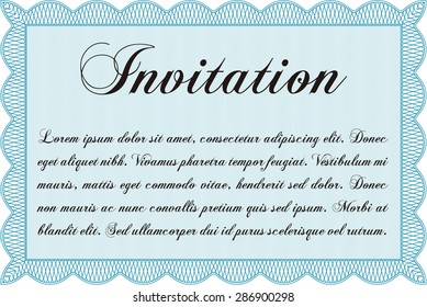 Vintage invitation. Detailed.Complex design. With background. 