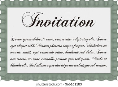 Vintage invitation. Detailed.With complex background. Artistry design. 