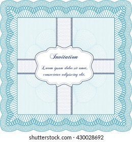 Invitación vintage. Excelente diseño complejo. Con un fondo lineal complejo. Ilustración vectorial. 
