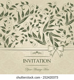 vintage invitation with floral pattern